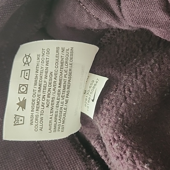 Nike Joggers Sweatpants Dark Plum with Fleece Panel Women's Size Medium - Picture 7 of 11